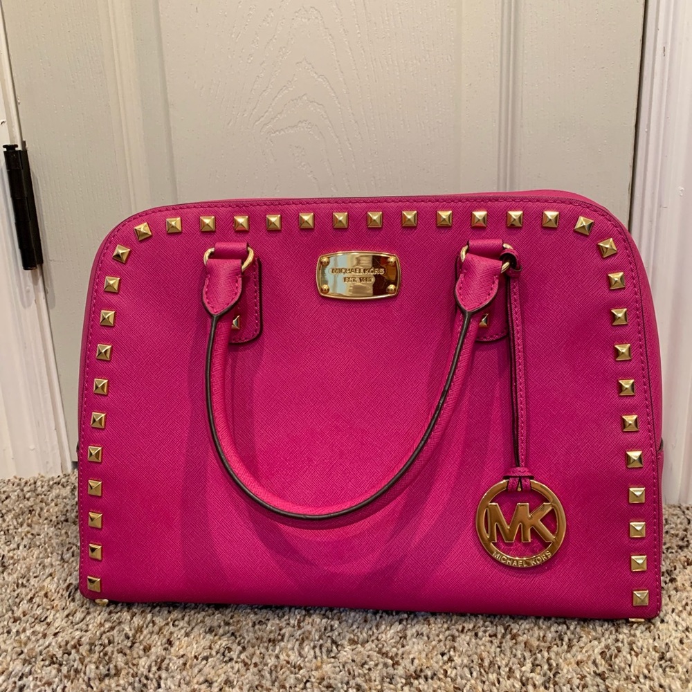 Michael Kors Jet Set Travel Saffiano Stud Satchel